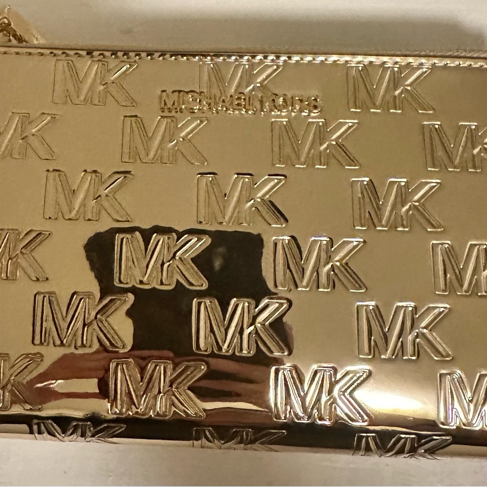 Michael Kors Shiny Gold Logo Clutch